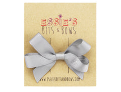 All Grey Pat Hair Bow