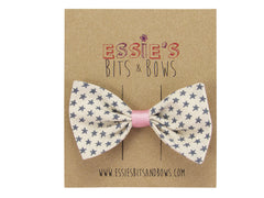 Grey Stars Bella hair Bow
